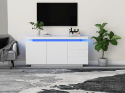 Btm High Gloss Sideboard With Led Lights Doors And Drawers For Living Room - thumbnail 8