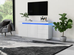 Btm High Gloss Sideboard With Led Lights Doors And Drawers For Living Room - thumbnail 7
