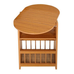 Folding Sofa End Side Table W/ Magazine Rack Shelf Coffee Station Wood Lamp Desk - thumbnail 6