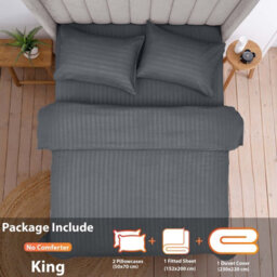 Aspire Homeware Grey Duvet Cover Complete Set, Reversible Modern Bedding Set, King (L)220Cm X (W)230Cm - thumbnail 2