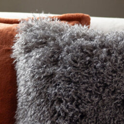 furn. Furn Rowan Faux Fur Cushion Cover, Grey, 50 X 50Cm - thumbnail 2