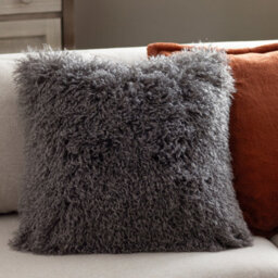 furn. Furn Rowan Faux Fur Cushion Cover, Grey, 50 X 50Cm - thumbnail 1