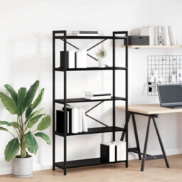 Berkfield Modern Bookcase Black Oak 80 X 30 X 153 Cm Engineered Wood - thumbnail 2