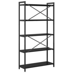 Berkfield Modern Bookcase Black Oak 80 X 30 X 153 Cm Engineered Wood - thumbnail 7