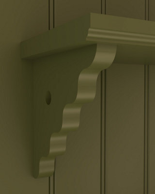 Pack Of 2 Wavy With Hole Wooden Shelf Brackets - Mdf (Moisture Resistant) - Unpainted - 186mm X 186mm X 25mm (By Trims & Co.) - image 1