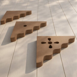 Pack Of 2 Wavy With Hole Wooden Shelf Brackets - Mdf (Moisture Resistant) - Unpainted - 186mm X 186mm X 25mm (By Trims & Co.) - thumbnail 6