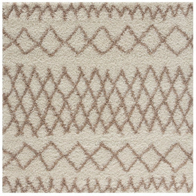 The Rugs Moroccan Shaggy Rugs And Runners Soft Fluffy Tribal Design High Pile Ivory And Beigeliving Room Kitchen Hallway 930 - image 1