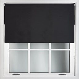 Furnished Blackout Roller Blinds - Black Trimmable Blind For Windows And Doors (W)120Cm (L)165Cm - thumbnail 1