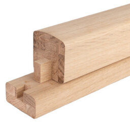 Blueprint Joinery Ltd Cambridge Black Metal Rails Oak Grooved Handrail And Base Rail Set For Metal Balusters (L) 3900mm - thumbnail 1