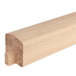 Blueprint Joinery Ltd Cambridge Black Metal Rails Oak Grooved Handrail And Base Rail Set For Metal Balusters (L) 3900mm - thumbnail 2