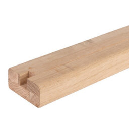 Blueprint Joinery Ltd Cambridge Black Metal Rails Oak Grooved Handrail And Base Rail Set For Metal Balusters (L) 3900mm - thumbnail 3
