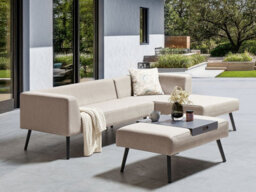 Beliani Garden Corner Sofa With Table 4 Seater Sorrivoli Left Hand Beige - thumbnail 2