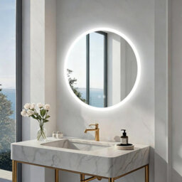 Luvodi 60Cm Round Anti-Fog Led Bathroom Mirror Hotel Vanity Mirror With Aluminum Frame - thumbnail 8