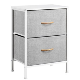Yaheetech Fabric Chest Of Drawers With 2 Drawers Light Grey - thumbnail 1
