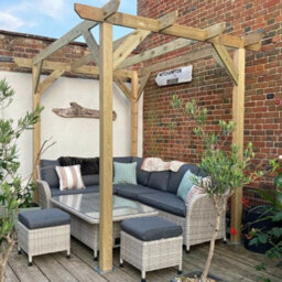 "NLC(DRIFFIELD)LIMITED Nlc Wooden Pergola 2.4M X 3.6M (7'10"" X 11'10"") With Tanalised Timber" - thumbnail 7