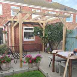 "NLC(DRIFFIELD)LIMITED Nlc Wooden Pergola 2.4M X 3.6M (7'10"" X 11'10"") With Tanalised Timber" - thumbnail 8