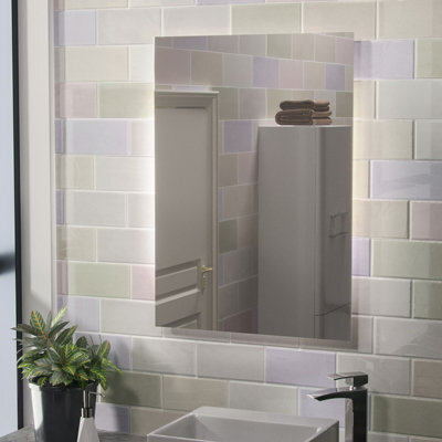 Nes Home Large Battery Operated Led Backlit Illuminated Bathroom Mirror - image 1