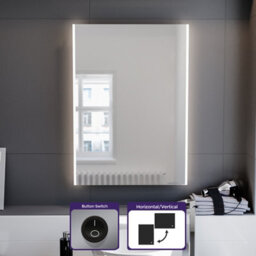 Nes Home Large Battery Operated Led Backlit Illuminated Bathroom Mirror - thumbnail 2