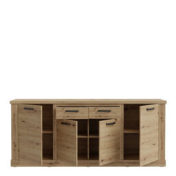 Furniture To Go Corona 4 Door 2 Drawer Sideboard In Artisan Oak - thumbnail 4