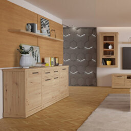 Furniture To Go Corona 4 Door 2 Drawer Sideboard In Artisan Oak - thumbnail 7