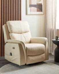 Beliani Electric Recliner Chair Glorie With Massage Faux Leather Beige - thumbnail 2