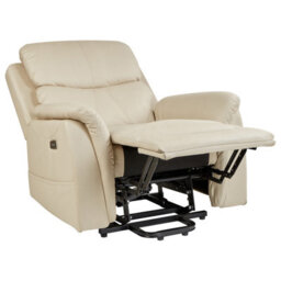 Beliani Electric Recliner Chair Glorie With Massage Faux Leather Beige - thumbnail 4