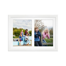 AK Frames 20X14 White Modern Multi Photo Frame With White Mount - Holds 2 Apertures (2X) A4 Photos - thumbnail 1