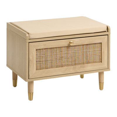 Beliani Shoe Bench Forster Light Brown - image 1