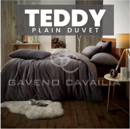 Gc Gaveno Cavailia Teddy Bear Fleece Single Charcoal Duvet Set With Matching Pillowcase Fluffy Warm & Cosy Super Soft Bedding Set - thumbnail 5