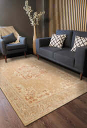 RugsX Wool Carpet Legend 468 03 Gb700 Osta - Rosette, Frame, Exclusive Beige Red 200X300 Cm - thumbnail 5