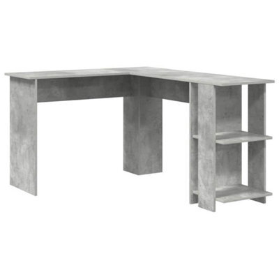 Berkfield Modern Corner Desk With Storage Concrete Grey 140X113,5X75Cm - image 1