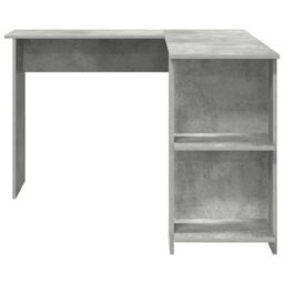 Berkfield Modern Corner Desk With Storage Concrete Grey 140X113,5X75Cm - thumbnail 5