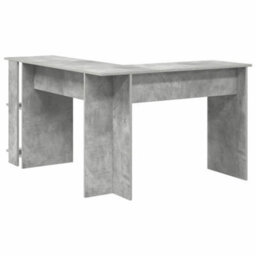 Berkfield Modern Corner Desk With Storage Concrete Grey 140X113,5X75Cm - thumbnail 7