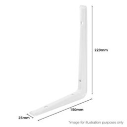 Pluto Grey Metal Steel Shelf Wall Brackets 150mm X 220mm X 25mm - 16 Pack - thumbnail 4