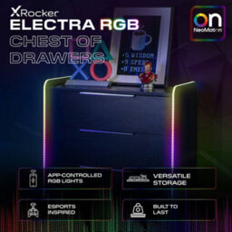 X Rocker Electra Chest Of 3 Drawers With Neo Motion Sync™ App Controlled Led Lights - Black - thumbnail 2