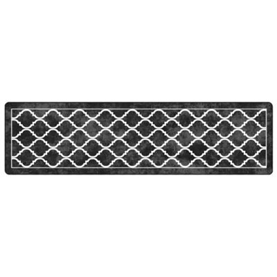 Berkfield Durable Rug Washable Black And White 80X300 Cm Anti Slip