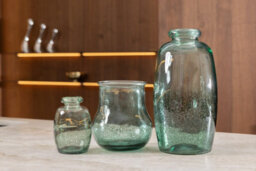 Verano Spanish Ceramics Recycled Glass Rimma Clear Home Décor Medium Teardrop Vase (H) 35Cm - thumbnail 4