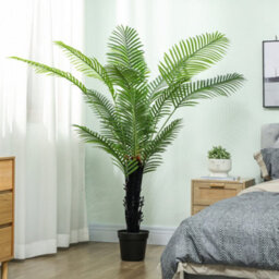 Homcom 175Cm Artificial Areca Palm Tree With Pe Leaves And Flocked Soil - thumbnail 9