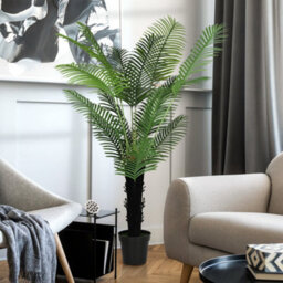 Homcom 175Cm Artificial Areca Palm Tree With Pe Leaves And Flocked Soil - thumbnail 8