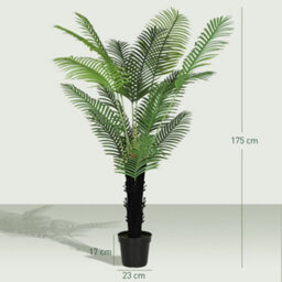 Homcom 175Cm Artificial Areca Palm Tree With Pe Leaves And Flocked Soil - thumbnail 3