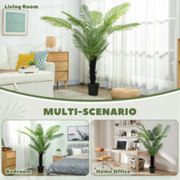 Homcom 175Cm Artificial Areca Palm Tree With Pe Leaves And Flocked Soil - thumbnail 5