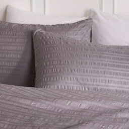 Ohs Embossed Bedding Set Textured Duvet Cover With Pillowcase, Grey - King - thumbnail 3