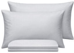 Oxford Homeware Plain Dyed Pillowcase Pair (W)50X(L)75 Cm- Soft Breathable Easy Care Standard Size Bed Pillow Covers Silver