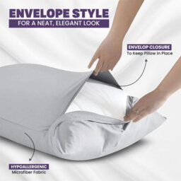 Oxford Homeware Plain Dyed Pillowcase Pair (W)50X(L)75 Cm- Soft Breathable Easy Care Standard Size Bed Pillow Covers Silver - thumbnail 7
