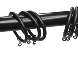 KetoPlastics Curtain Ring Black Metal Curtain Rings 38mm For Curtain Pole Rod - Pack Of 6 - thumbnail 2