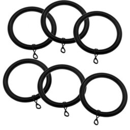 KetoPlastics Curtain Ring Black Metal Curtain Rings 38mm For Curtain Pole Rod - Pack Of 6 - thumbnail 4