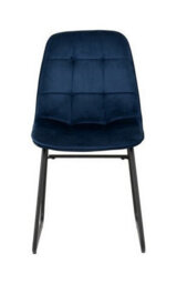 Seconique Athens Round Dining Set With Lukas Chairs - Concrete Effect/black/sapphire Blue Velvet - thumbnail 6