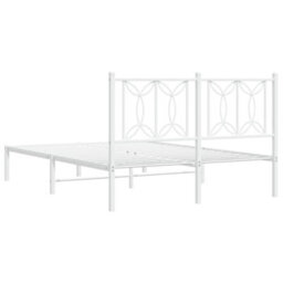 Berkfield Metal Bed Frame Without Mattress With Headboard White 140X190Cm - thumbnail 6