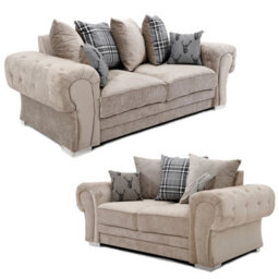 Furnishings For Less UK Milan Fabric Sofa Suite 3 And 2 Seater Sofa Set Scatter Back - thumbnail 1