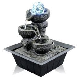 Water Feature Tabletop Indoor Led Fountain Waterfall Home Decor (Crystal Ball) - thumbnail 1